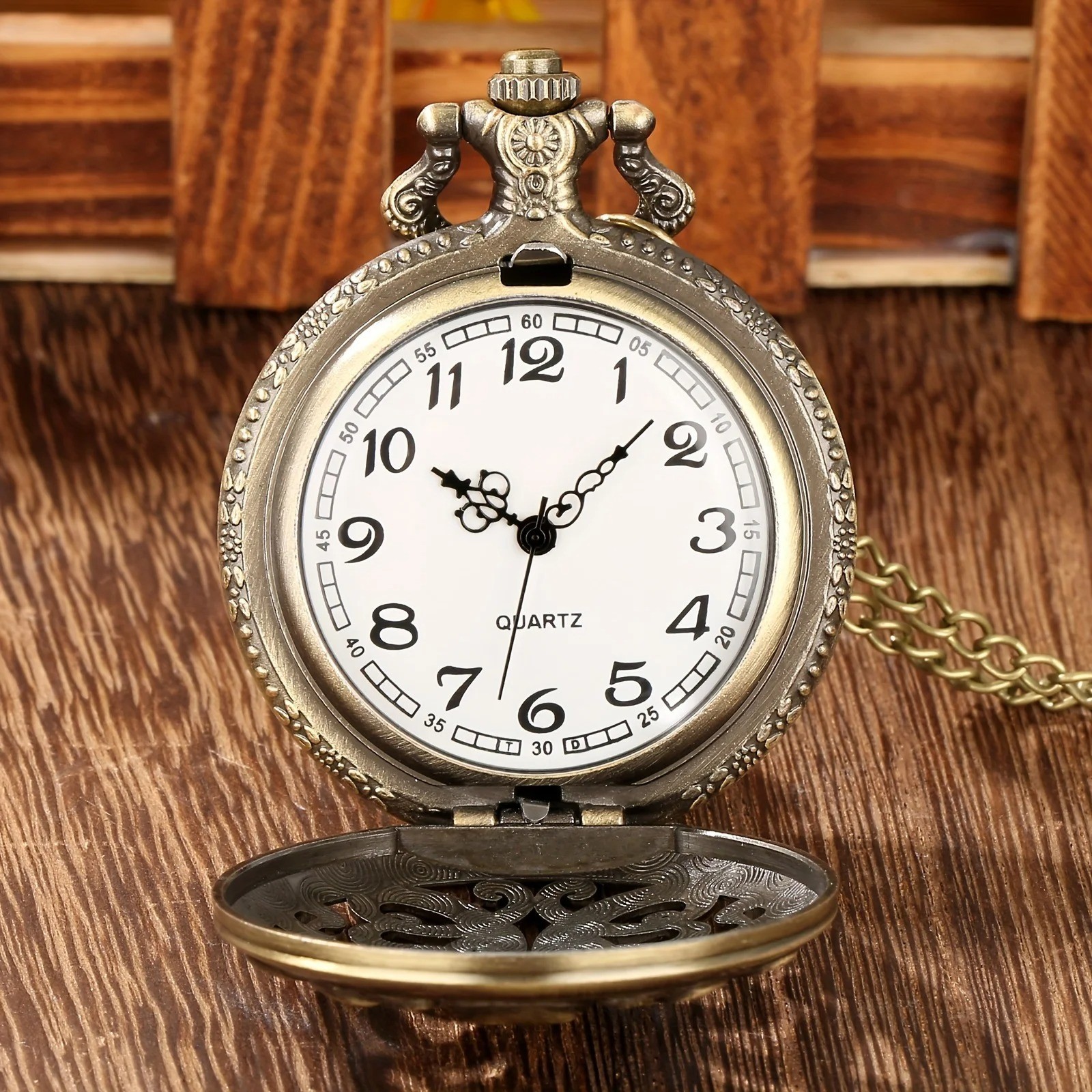Vintage Octopus Pocket Watch Quartz Necklace Chain Steampunk Gift Men Wom