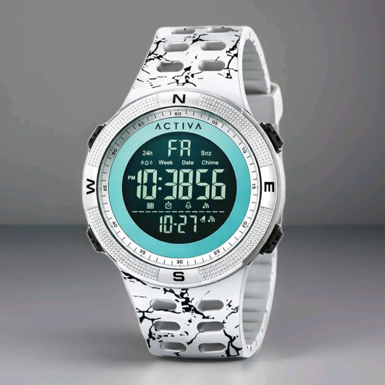 Activa Summit X Invicta Men’s Digital Watch 50mm White Camouflage ACW1915MC-005