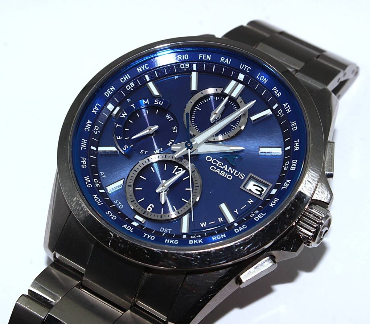 VRW 1990 Watch CASIO OCW T2600 2A2JF OCEANUS BL Dial Men s Solar Working Item