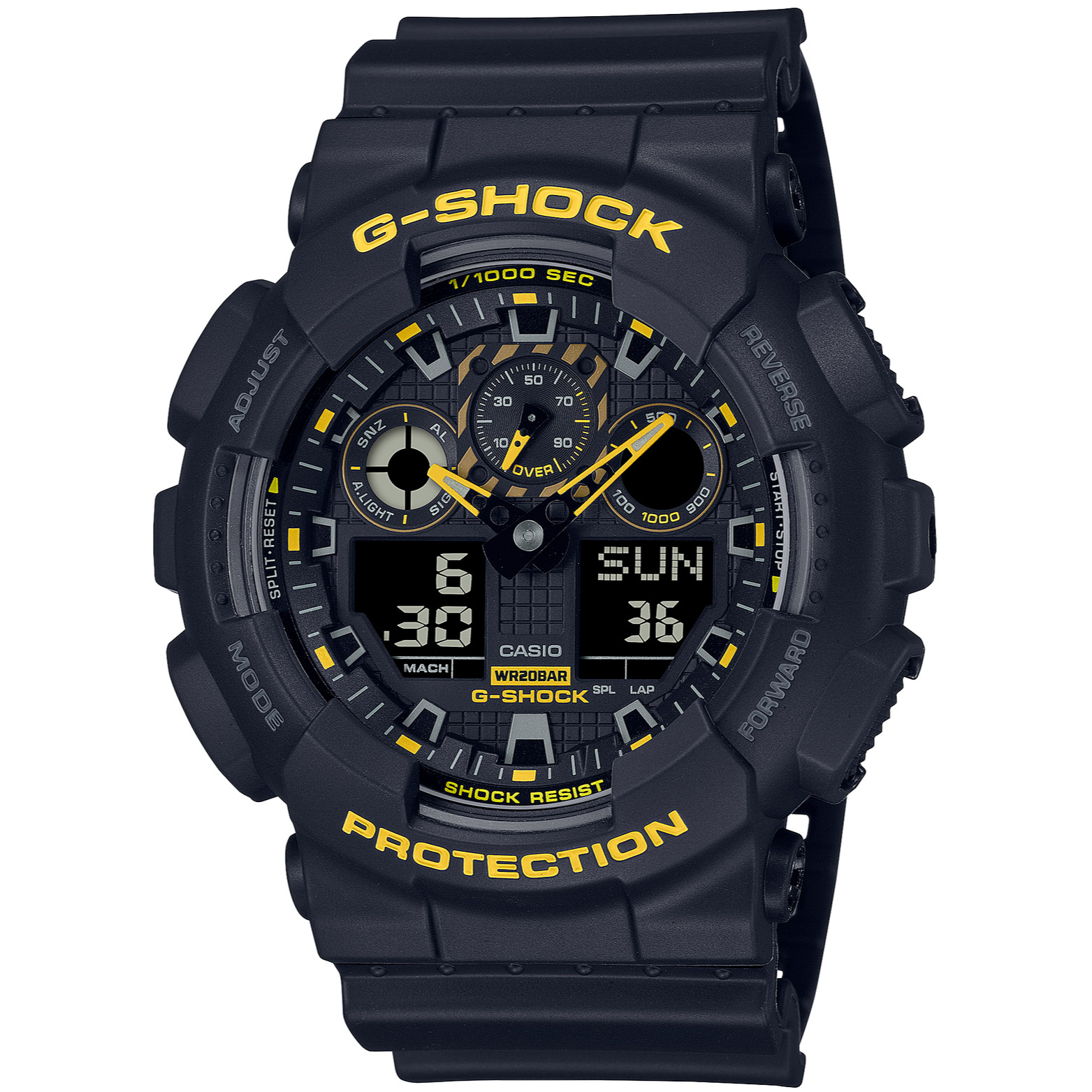 CASIO G-SHOCK GA-100CY-1AJF Caution Yellow Analog Digital Watch Black 51.2mm