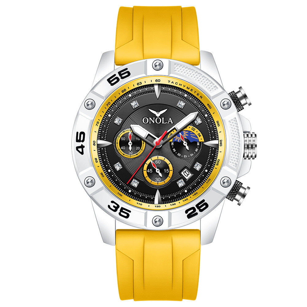 ONOLA Men’s Calendar Multifunction Chronograph Waterproof Luminous Quartz Watch