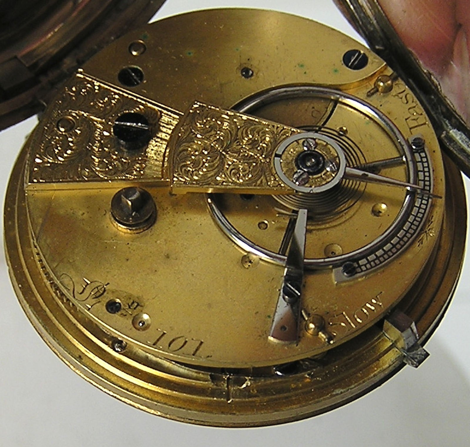 1920 Chain Drive Fusee Sterling Pocket Watch 46.5mm 82.5g Solid Balance Key Wind