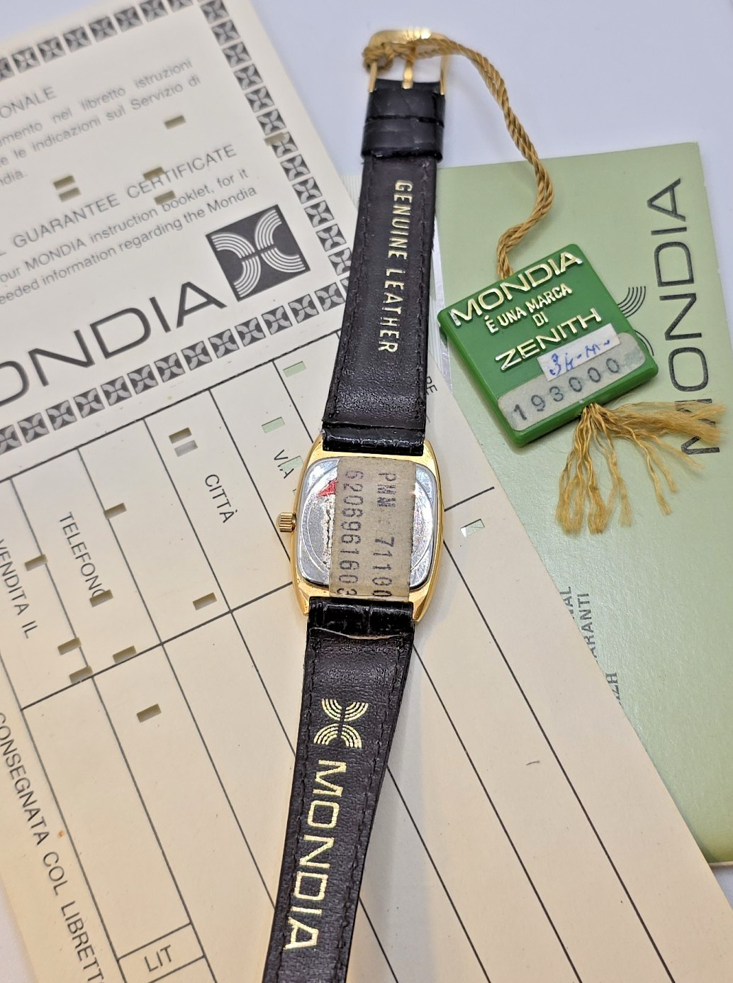 Mondia Mistral By Zenith Quartz Watch 21X21Mm 71100 N.O.S. Yellow Gold Plated
