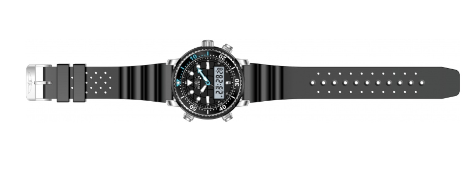 Invicta Pro Diver Men’s 46.5mm Black Dual Time Digital Ana-Digi Watch 48367