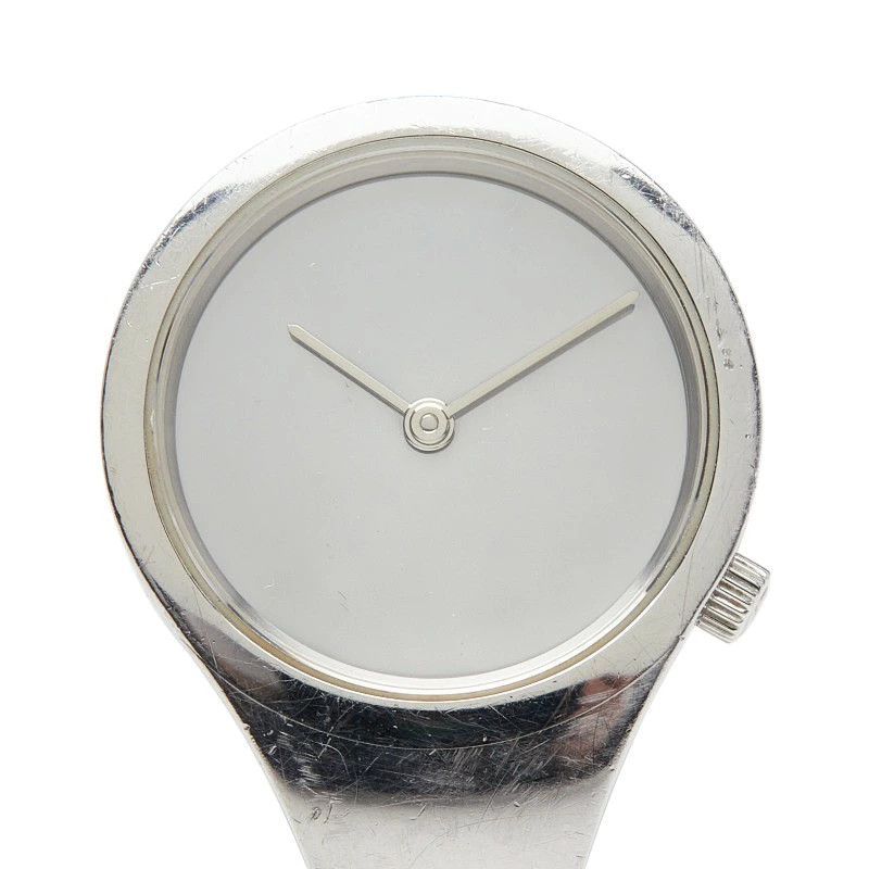 [B1R] Georg Jensen Quartz Silver Dial Stainless Steel Ladies Watch [x2s]