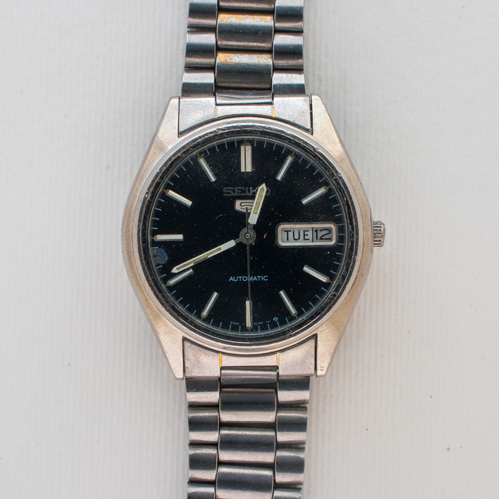 Vintage Seiko 5 Automatic Dark Blue Dial Silver Accents 6309-720B Men’s Watch