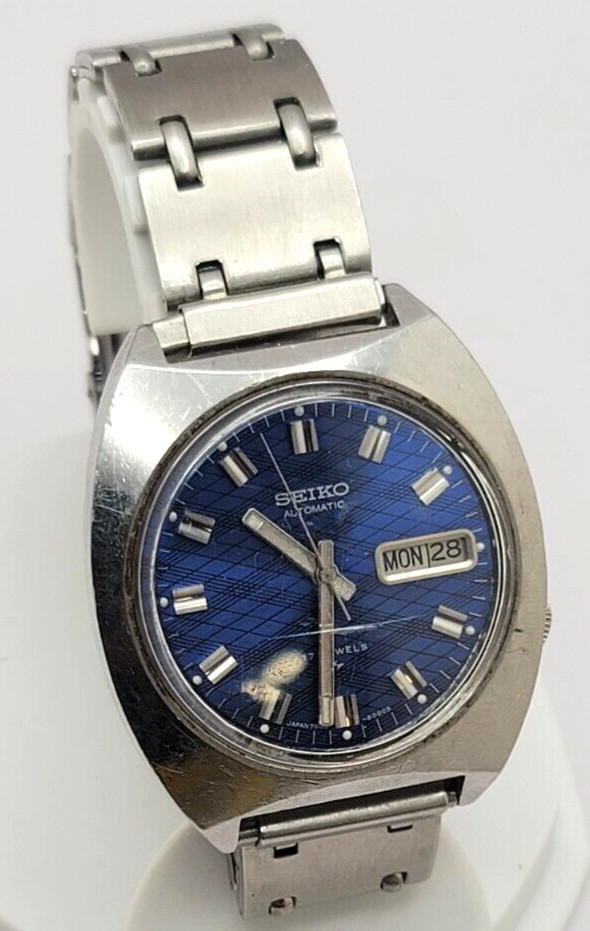 Seiko Argyle Vintage Diamond Pattern Dial Automatic Japan Mens Watch 7009-8009-P