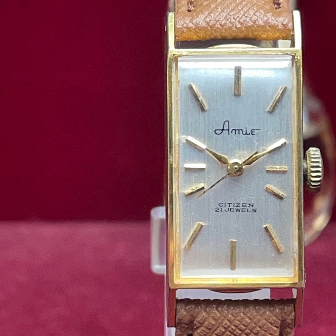 Citizen Amie 21 Jewels Hand-Wind Gold Vintage Watch Japan 073006