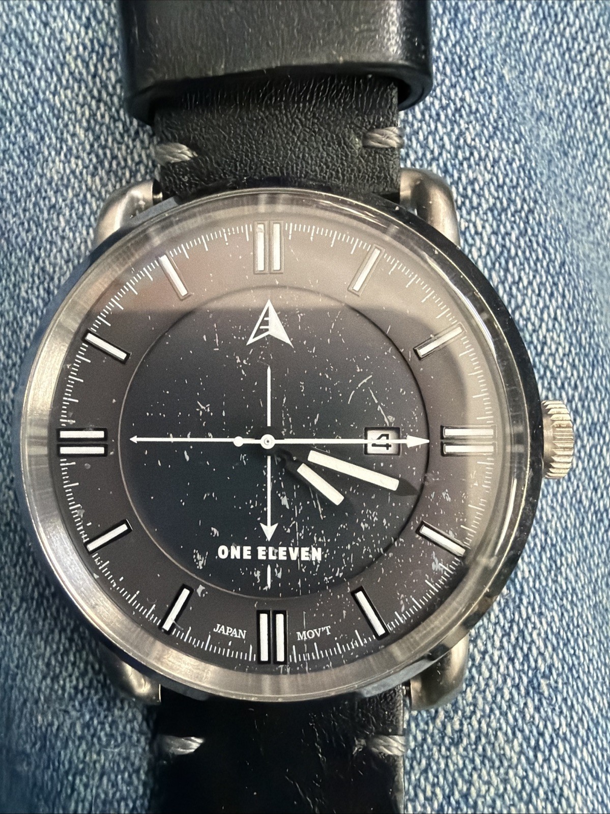 One Eleven 39mm Leather Quartz Analog Watch