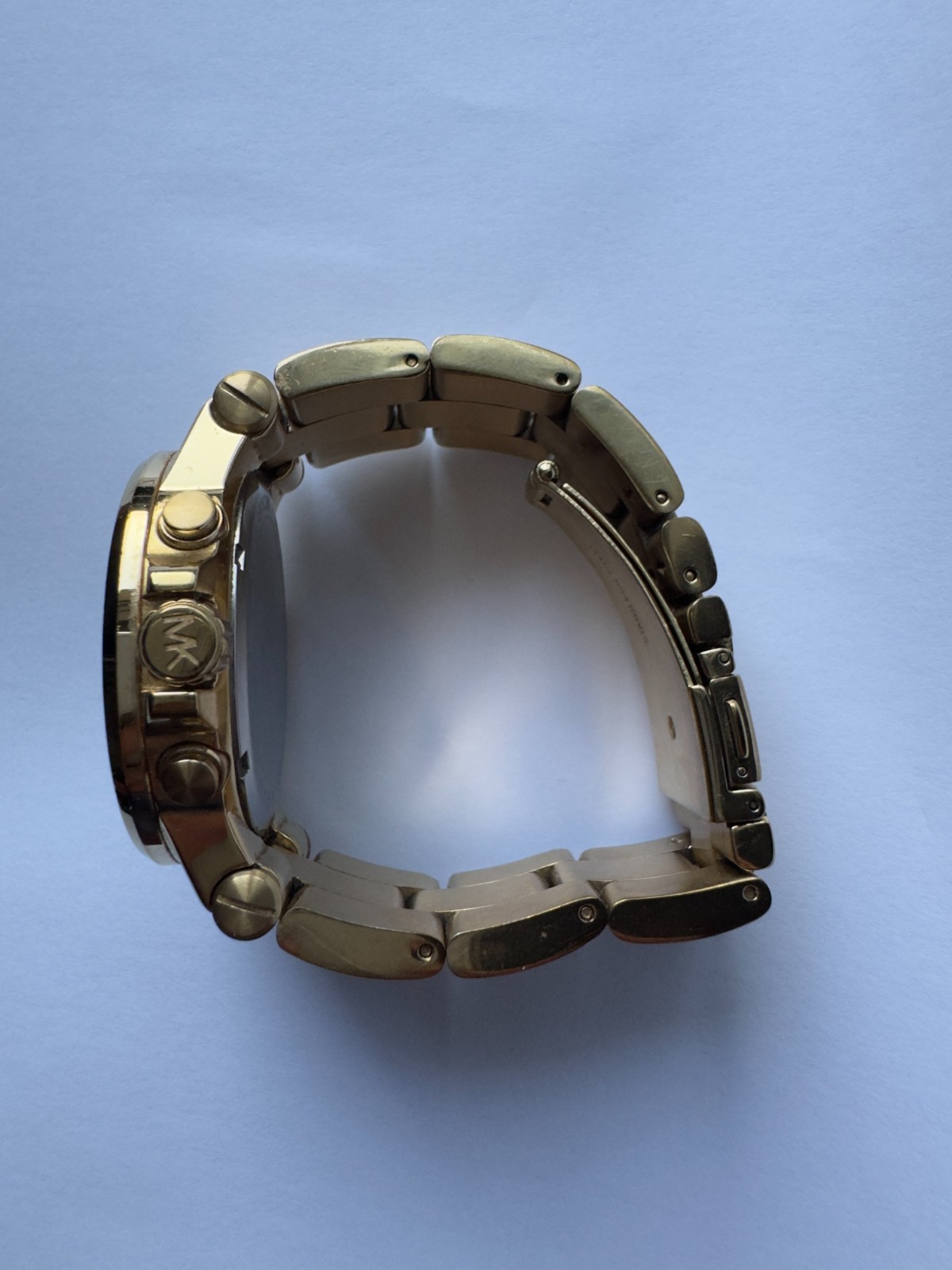 Michael Kors MK5386 Gold Crystal Chronograph Watch Date Women 42mm Authentic