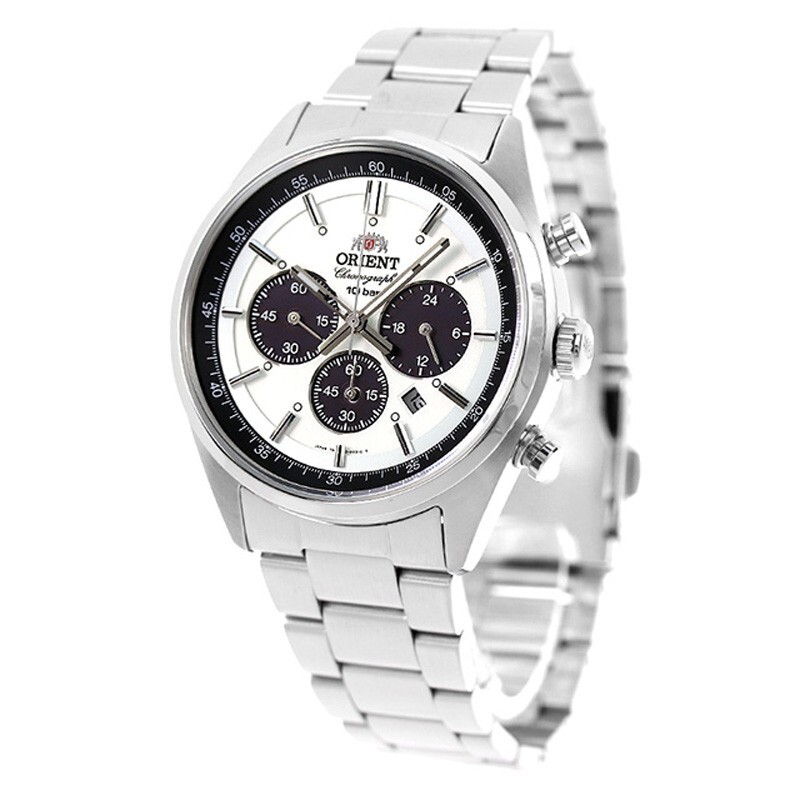 ORIENT WV0041TX PANDA Neo70’s White Dial Sport Solar Chronograph Men Watch JAPAN