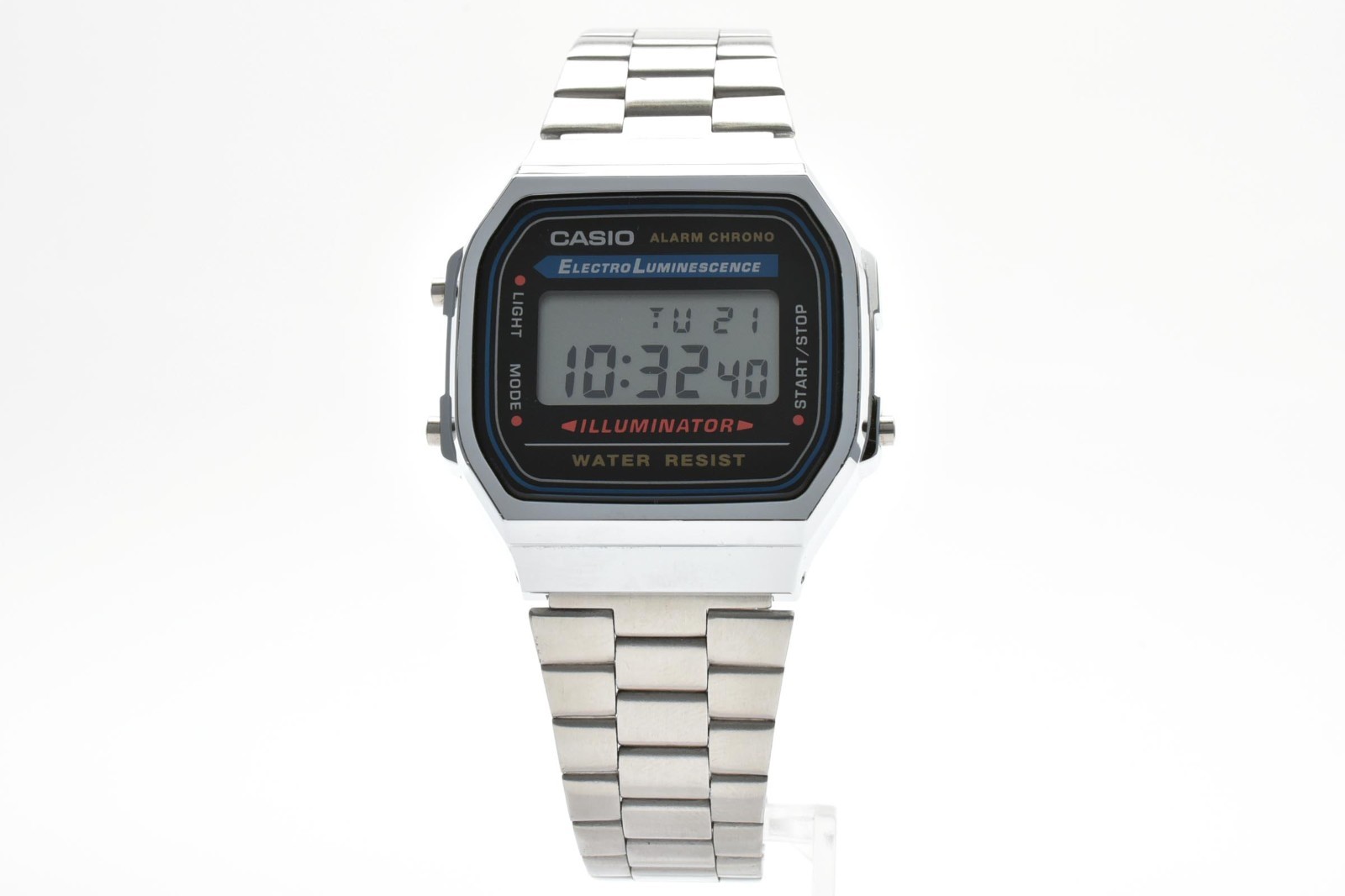 【EXC+５】CASIO A168W Digital Alarm Chronograph Quartz Watch Silver From Japan