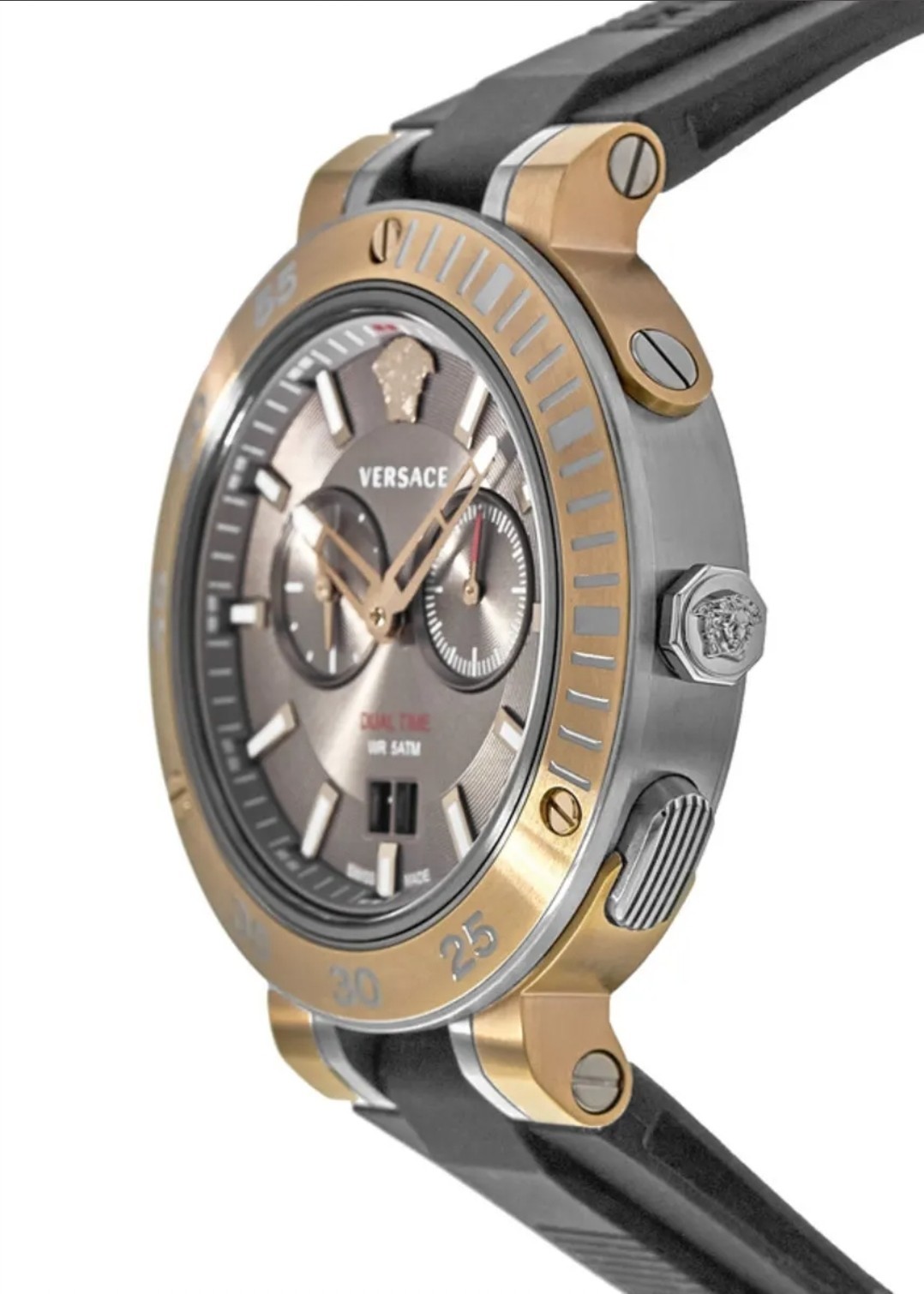 Versace V-Extreme Brown Chronograph Dial Rubber Strap Men’s Watch VCN030017