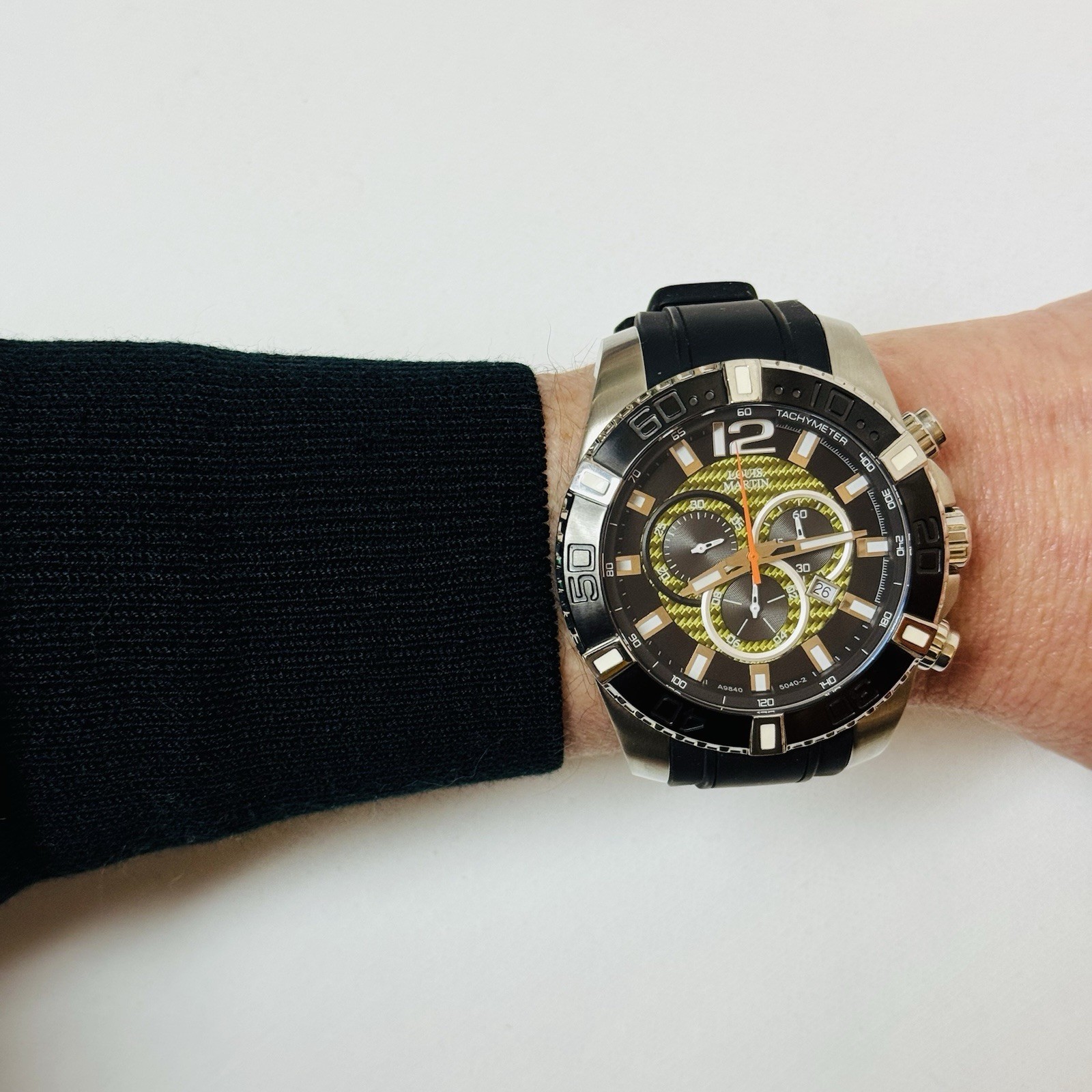 Louis Martin Belair 51mm Sapphire Crystal Men’s Silver Chronograph Watch 5040-2
