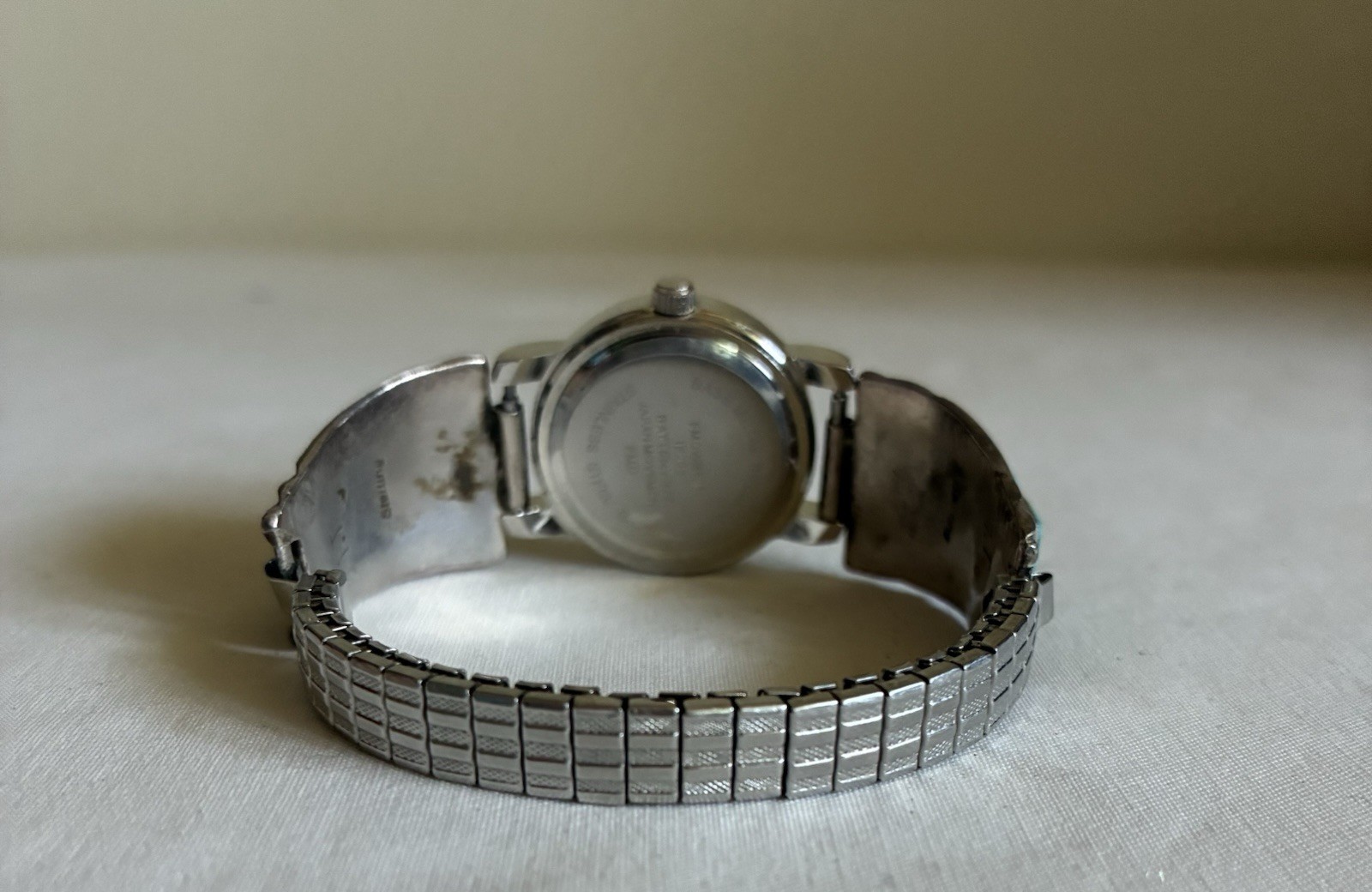 VTG Navajo Sterling Kingman Turquoise Native American Watch Bracelet Tom Taylor