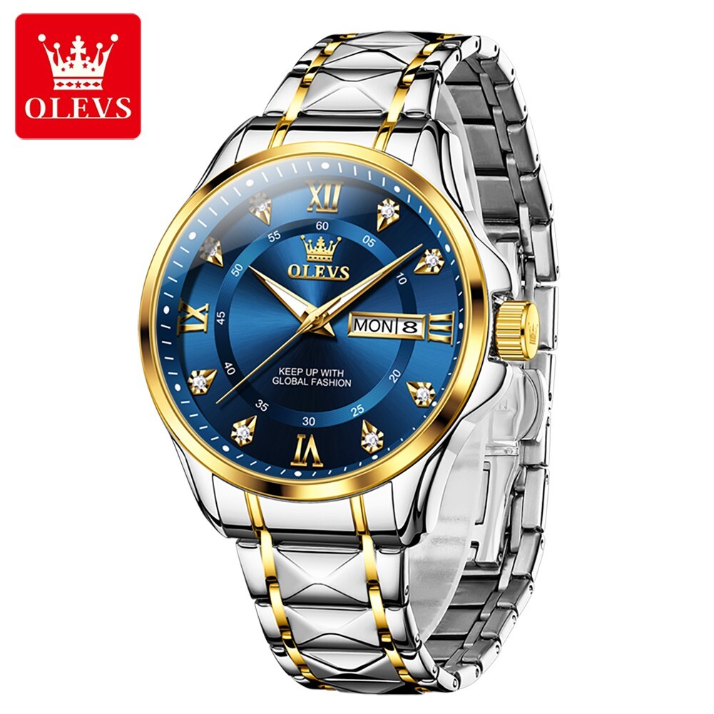 OLEVS 40MM Quartz Waterproof Luminous Stainless Steel Couple Watch