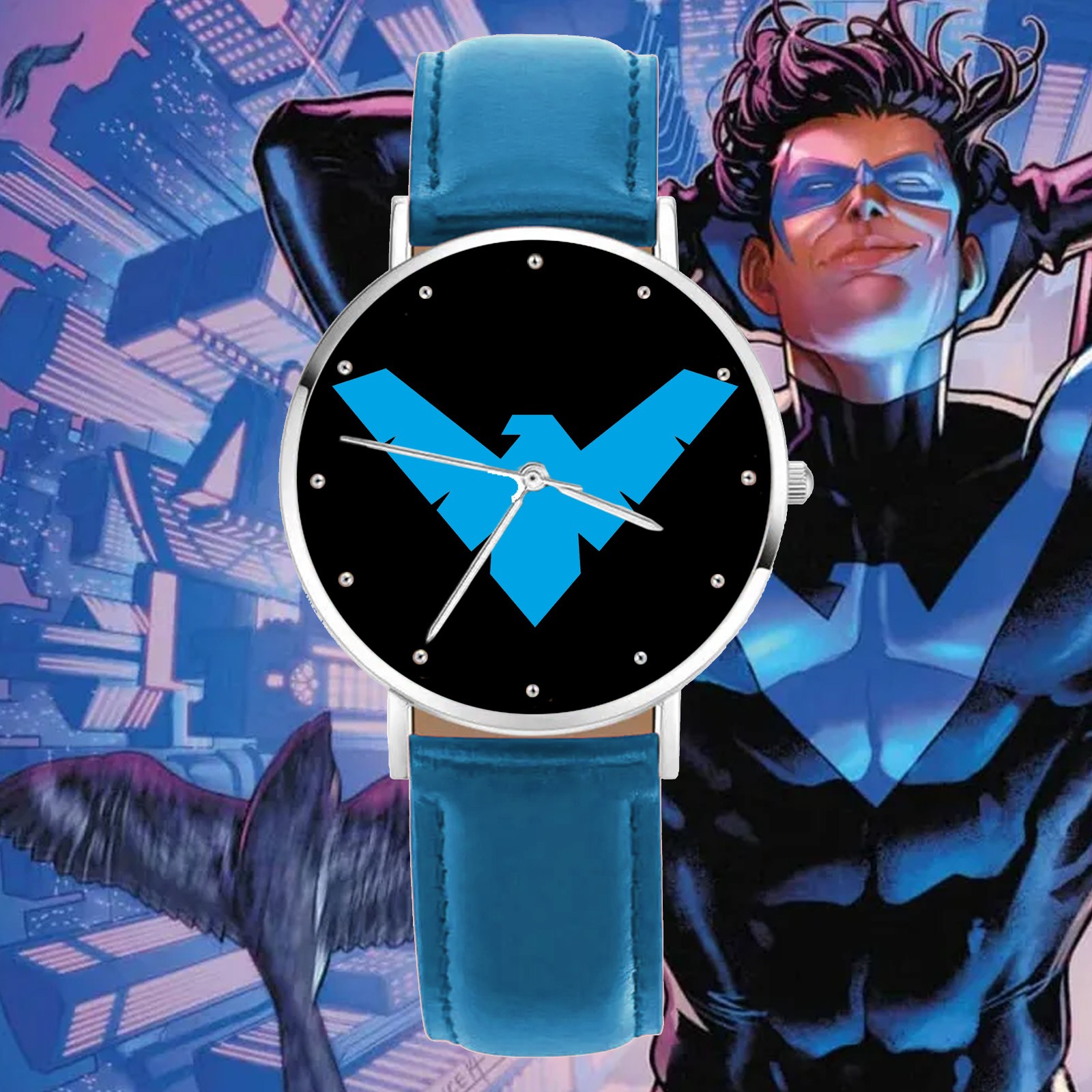 Nightwing DC Comics Engraved Wristwatch
