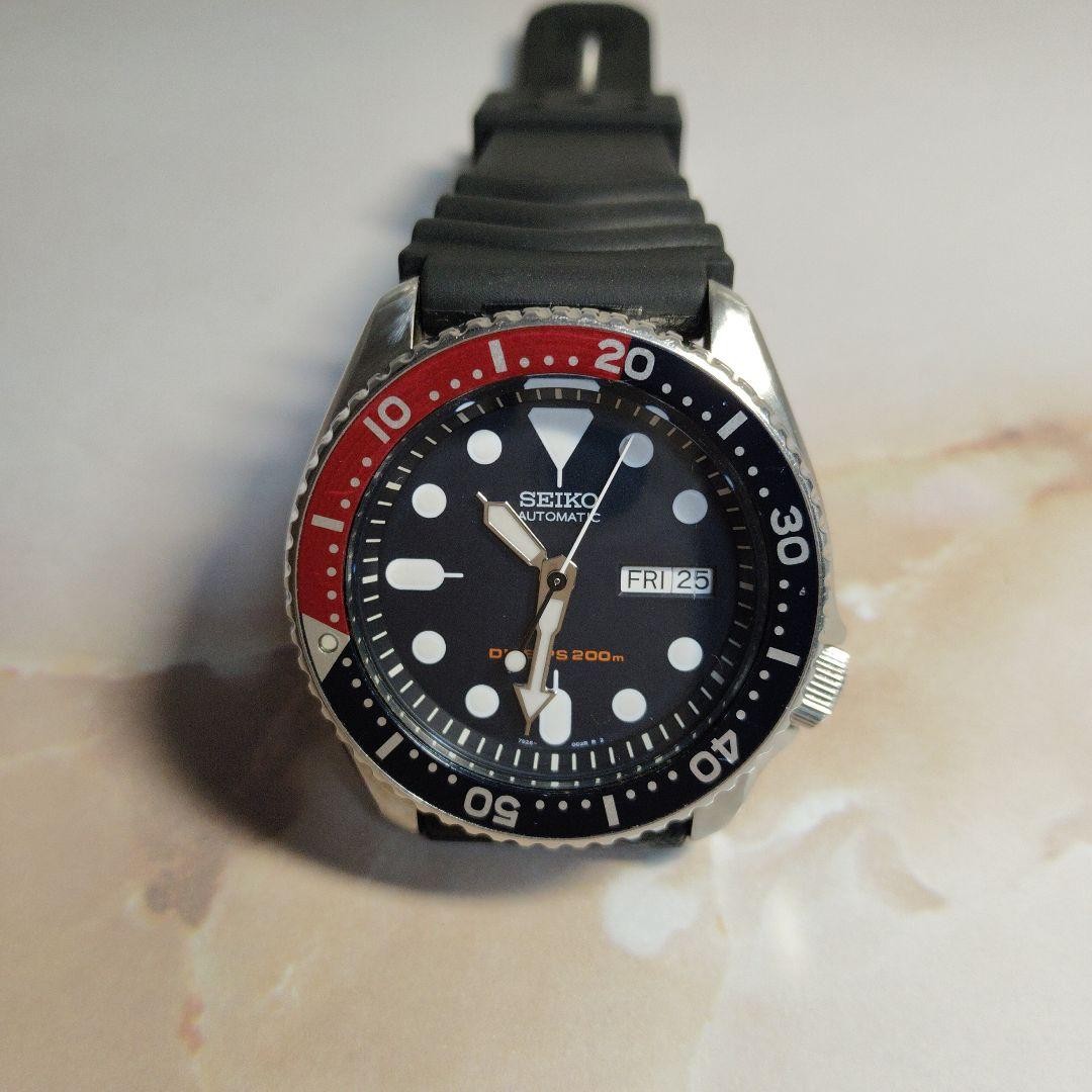 Seiko Diver 7S26-0020 Automatic Watch Vintage 42mm Black Dial Pepsi Bezel