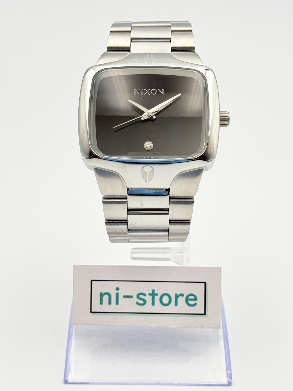 NIXON The Player Black Dial Silver Quartz Watch Wrist 16.5cm (6.5 in) – Rank B