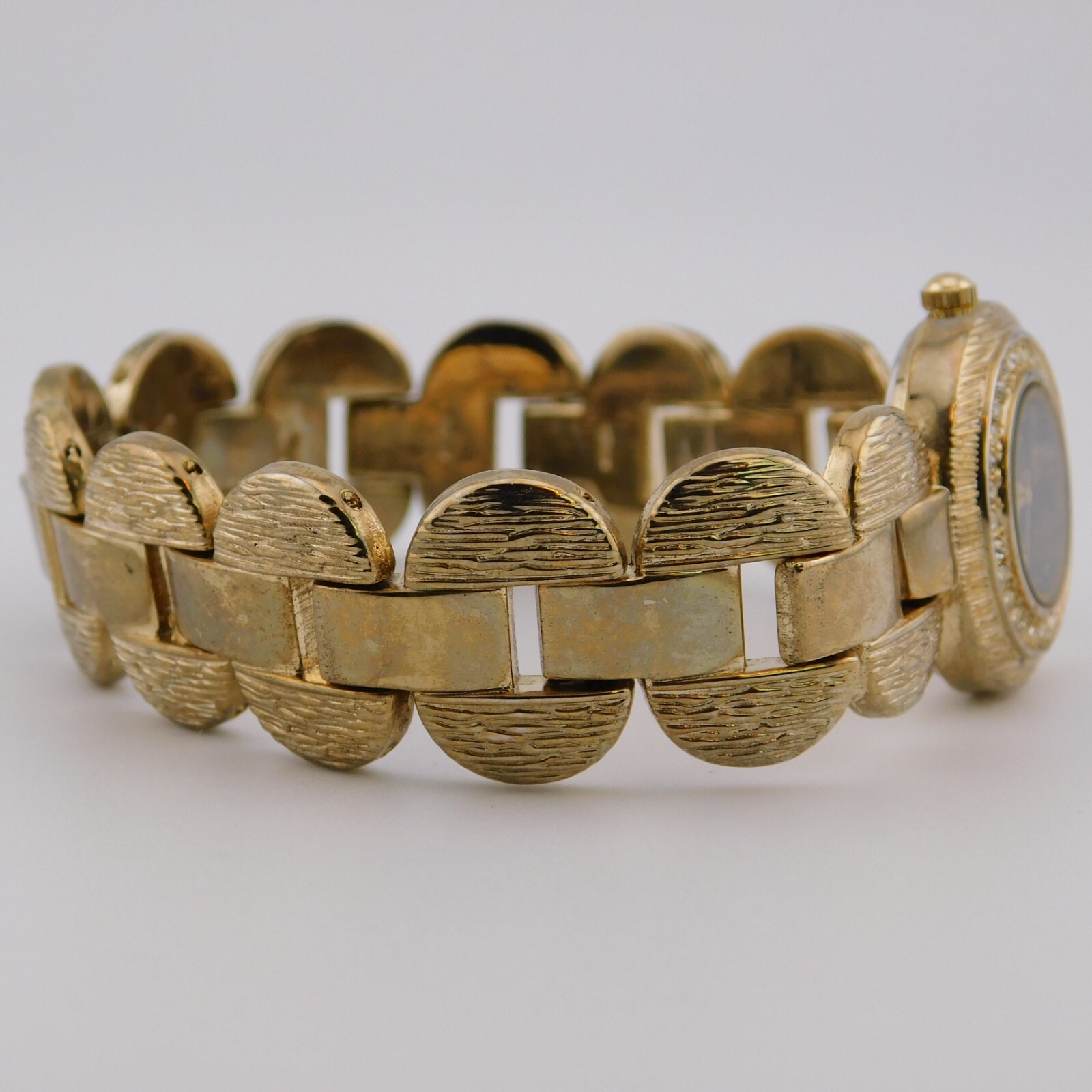allude FMDAL593 Gold Tone Quartz Analog Women’s Watch Sz. 7″ New Battery