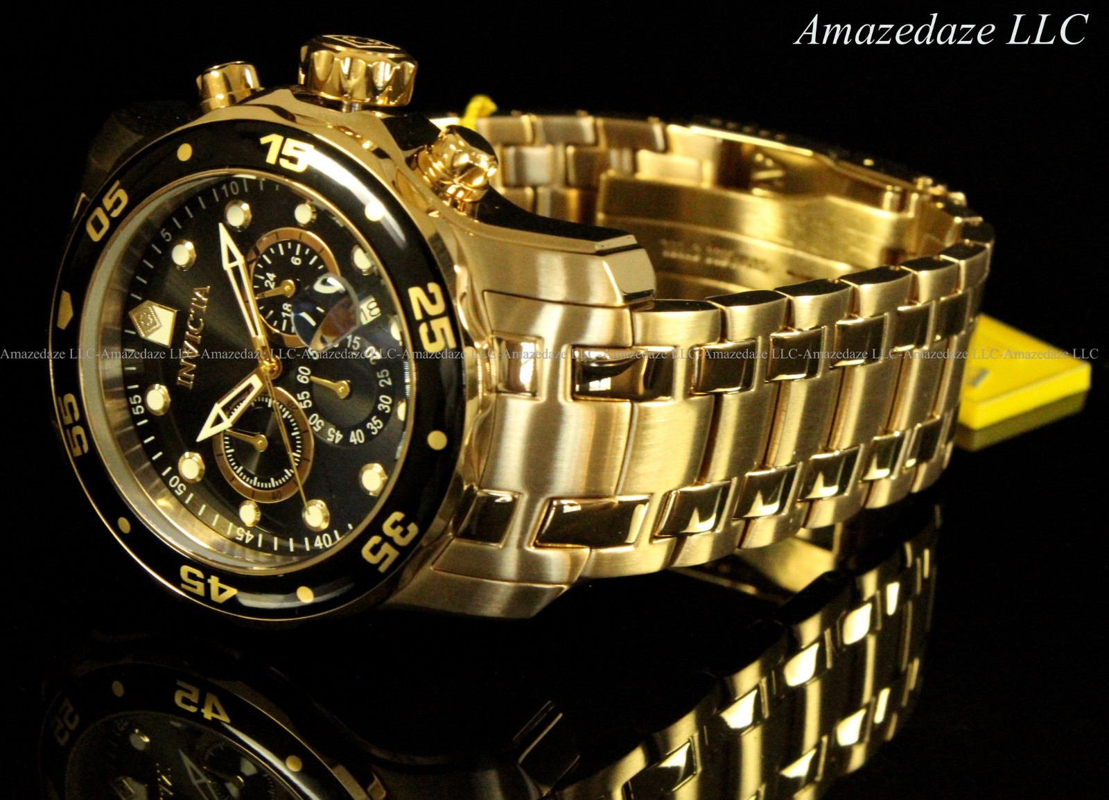 NEW Invicta Men’s Pro Diver Scuba Chronograph Stainless Steel Black Dial Watch!!