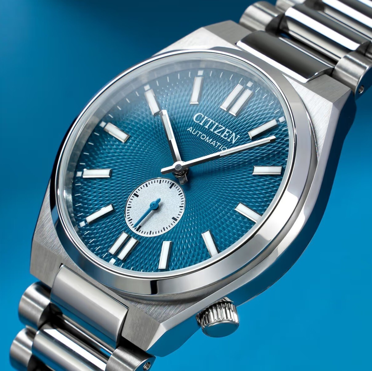Citizen TSUYOSA Small Second Automatic Sky Blue Dial Mens Watch Model NK5010-51L