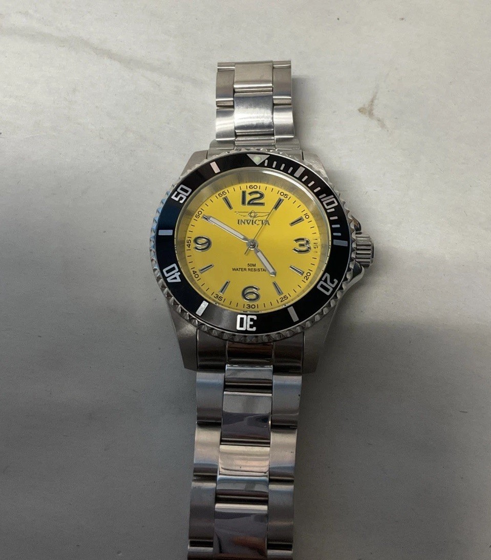 INVICTA 49345 Specialty Rowan 40mm Lemon Yellow Dial Steel Mens Watch