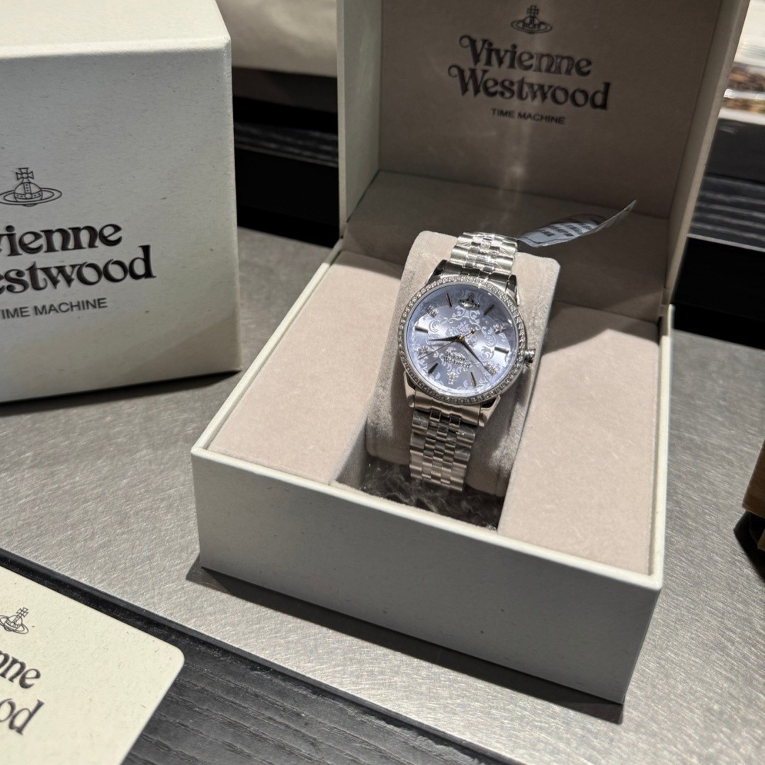 Vivienne Embossed White & Silver Bracelet Watch Women’s Quartz Watch