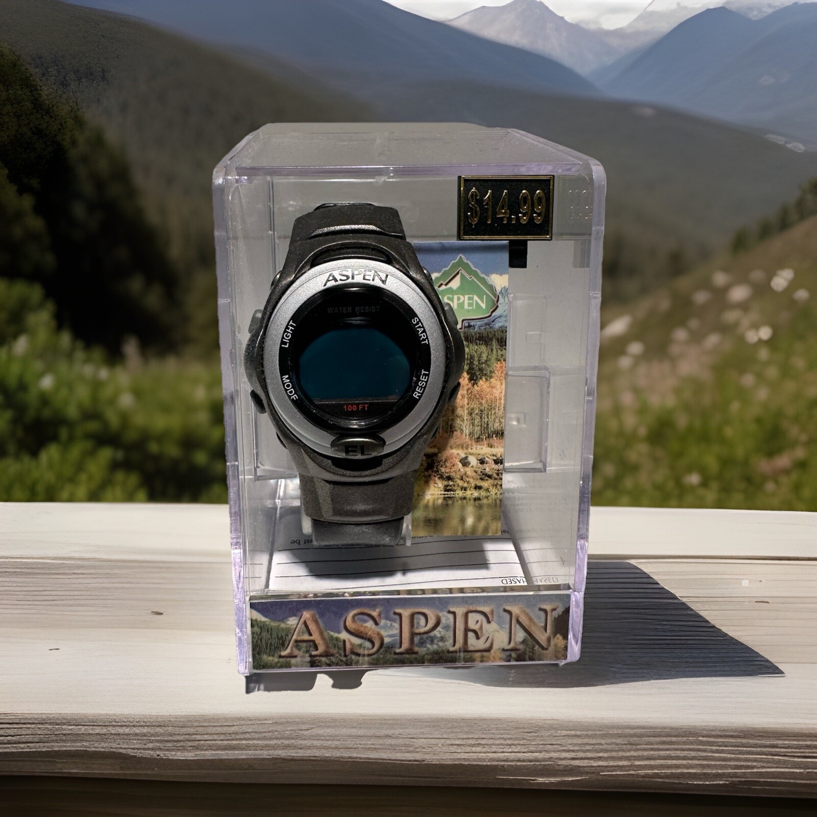 ASPEN digital watch P-jabei, 42mm, 8″ strap, Black,