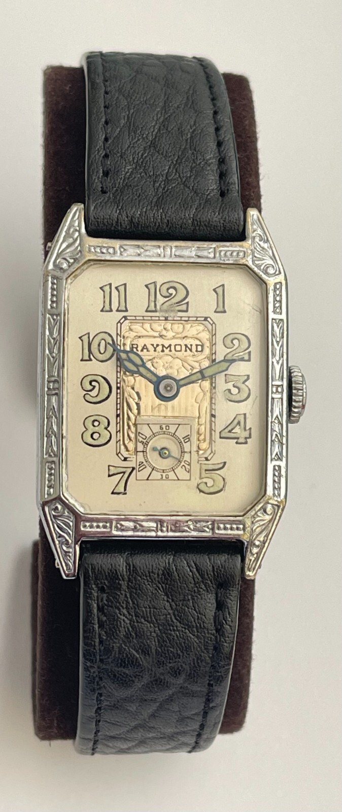 Antique RAYMOND Watch 15 Jewels 3 Adjustments Chromium Plated Antique Watch