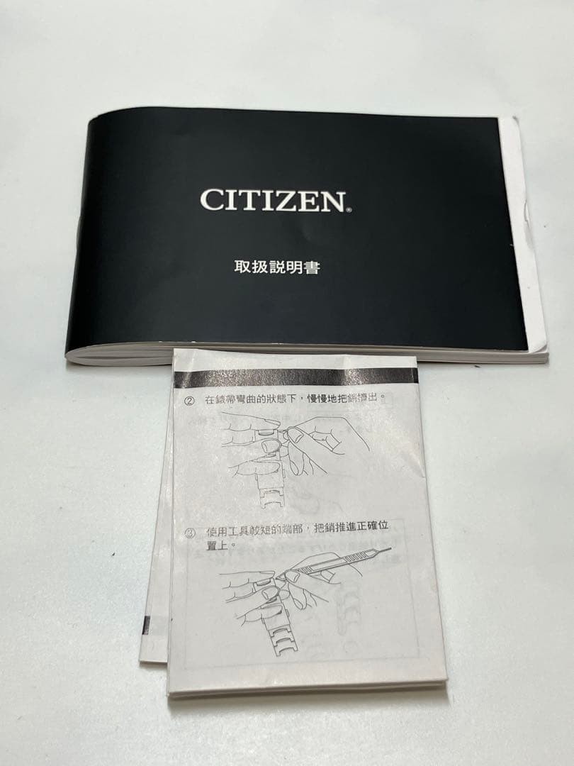 CITIZEN Eco-Drive E820-S096081 Used Watch Chronograph Box Manual Solar