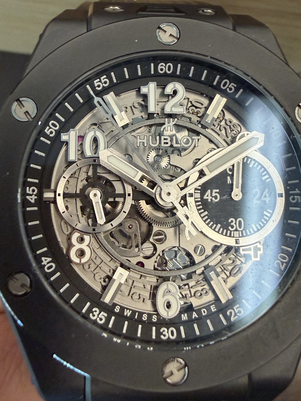 Hublot Big Bang Unico Black Dial Ceramic 45mm Auto Mens Watch 411.C1.1170.RX