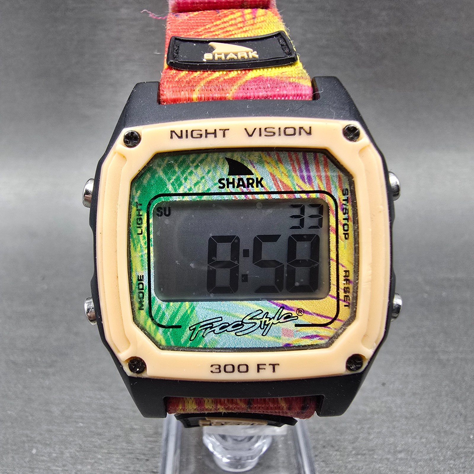 Freestyle Shark Aloha Tiki Peach Watch Men 38mm Digital Pink Green Blue New Batt