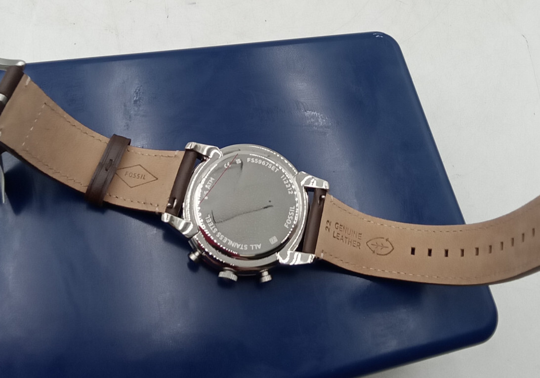 Fossil Townsman Chronograph Brown Leather Watch and Bracelet Set