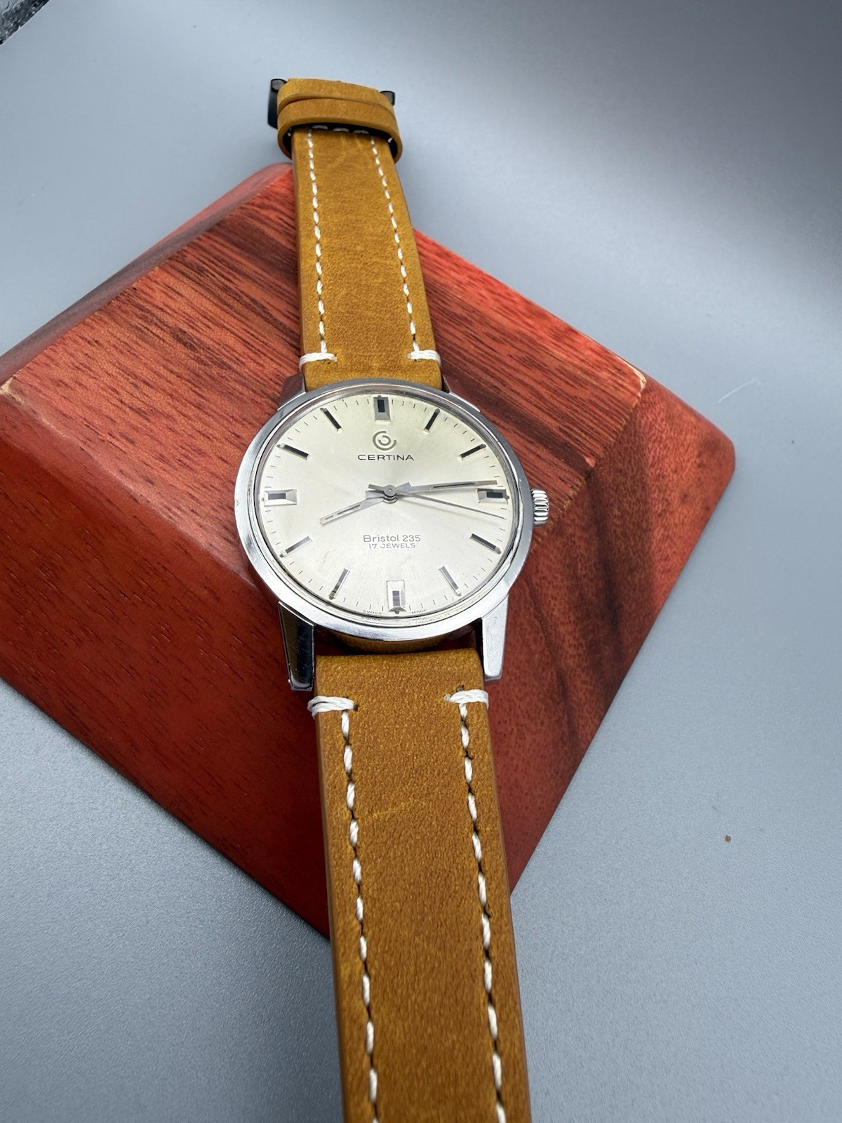 Certina Bristol 235 Manual Wind Swiss 17J Silver Dial Steel 34mm, runs great