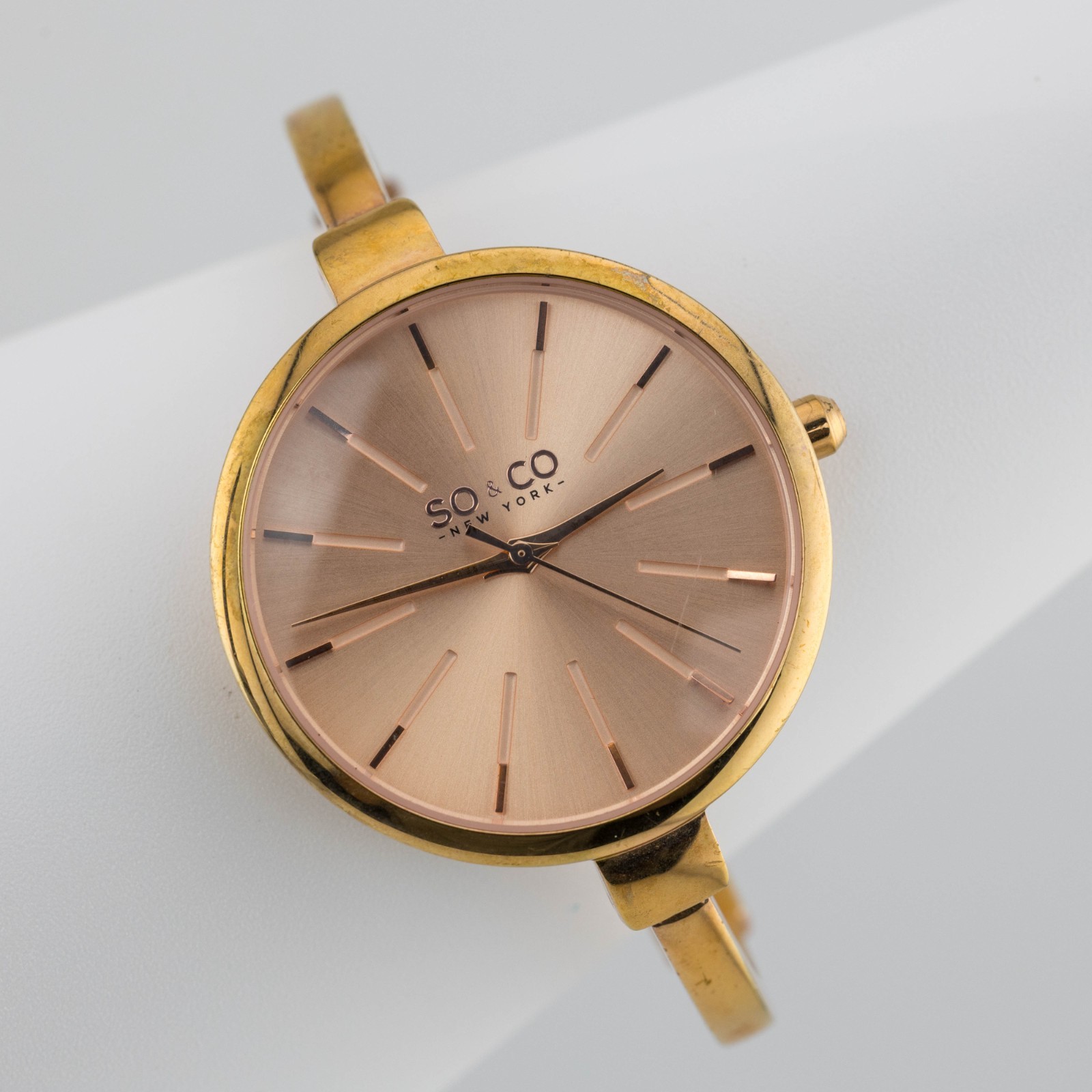 SO & CO New York Mineral Crystal Quartz Women’s Watch Sz.6 3/4″ New Battery