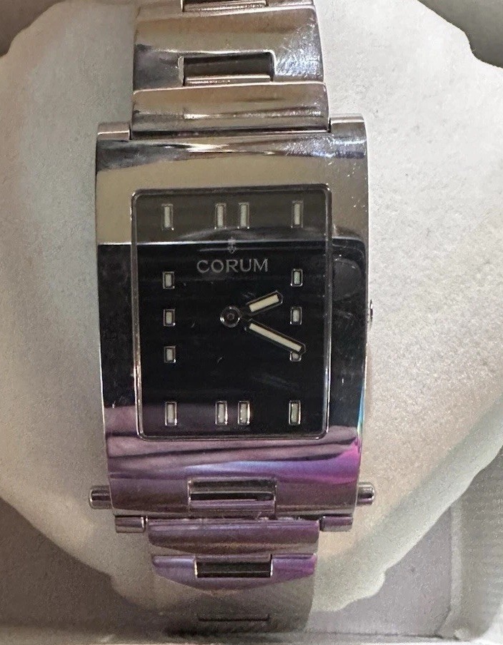 Vintage Corum Tabogan Swiss Made Quartz Black Dial Luxury Watch