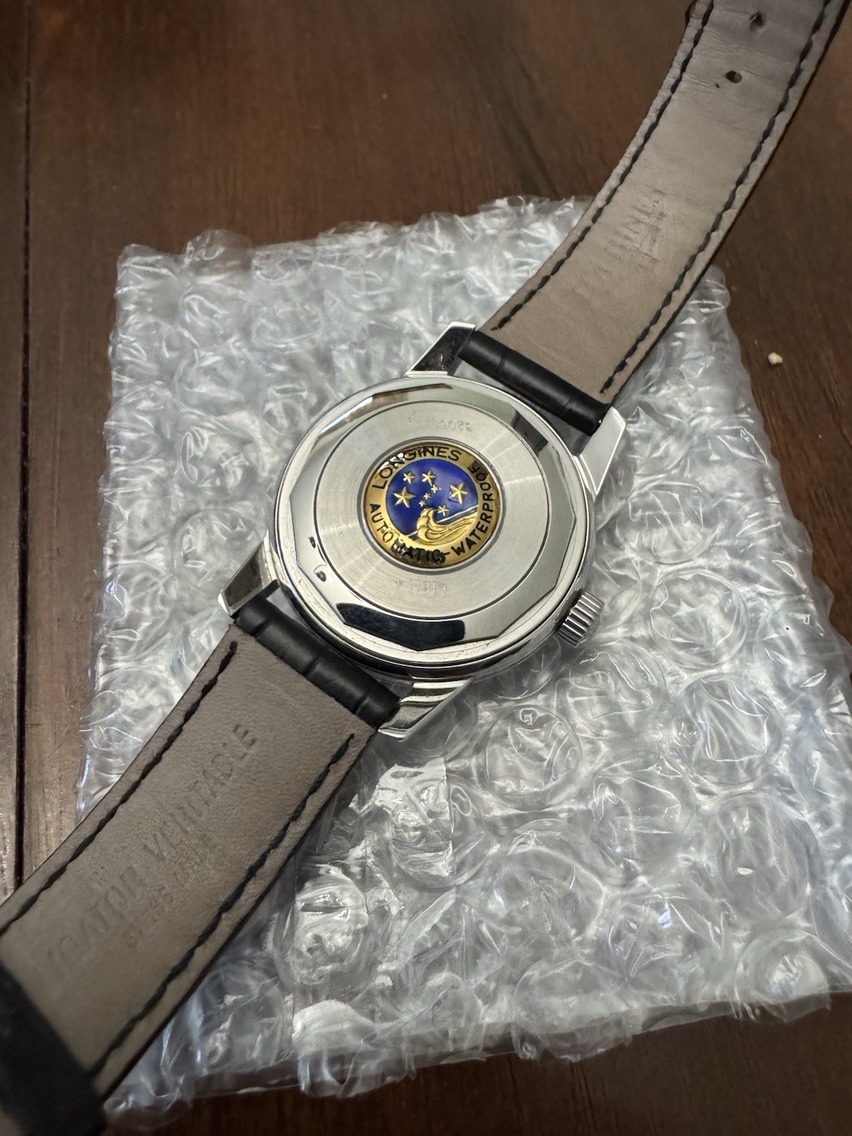 Longines Conquest Automatic Black Dial Date Alligator Leather Strap Watch