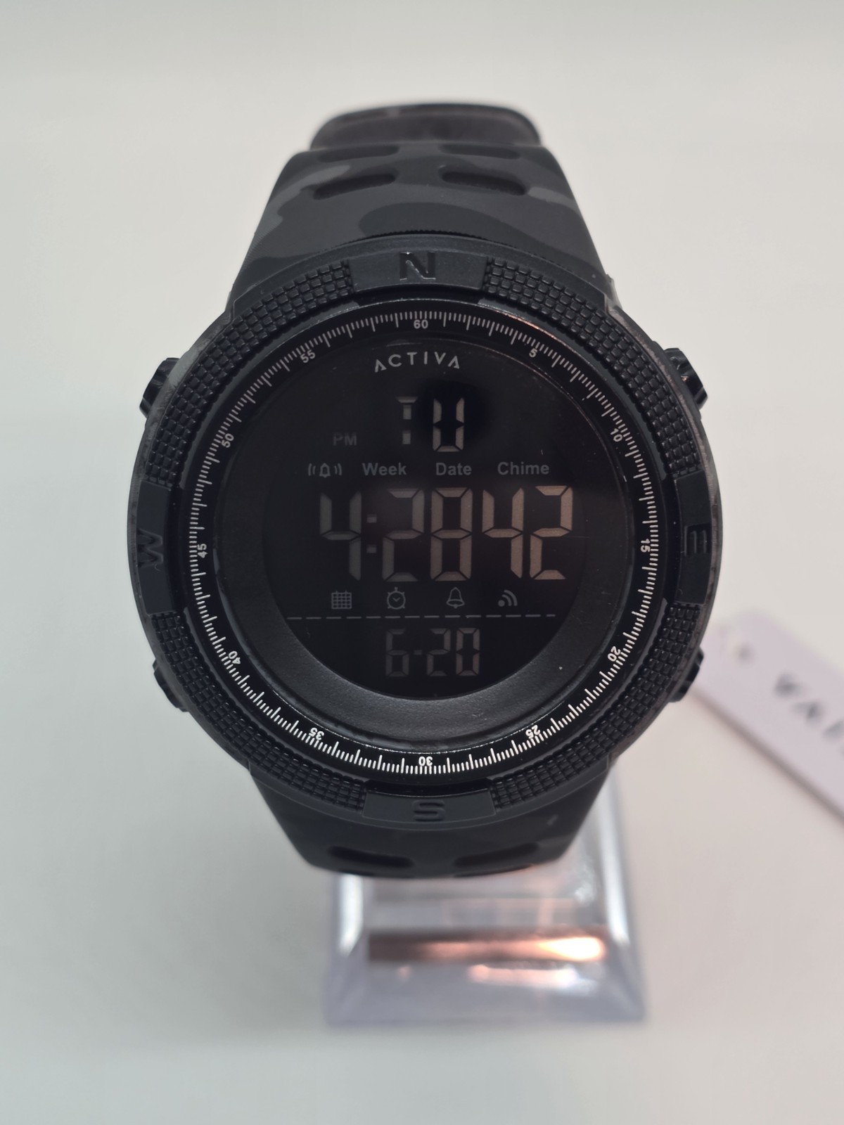 Activa Men’s Digital Sport Watch PF22000 Black 50mm TPU Strap New 30M
