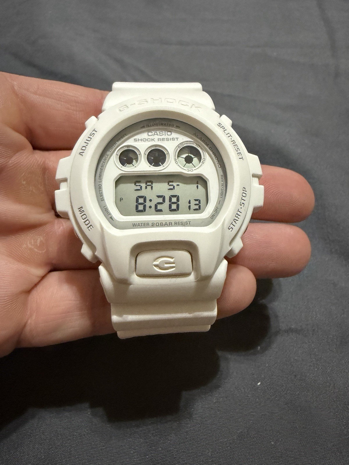 Casio Men’s G-Shock DW6900NASA237 Watch White Resin Case and Strap