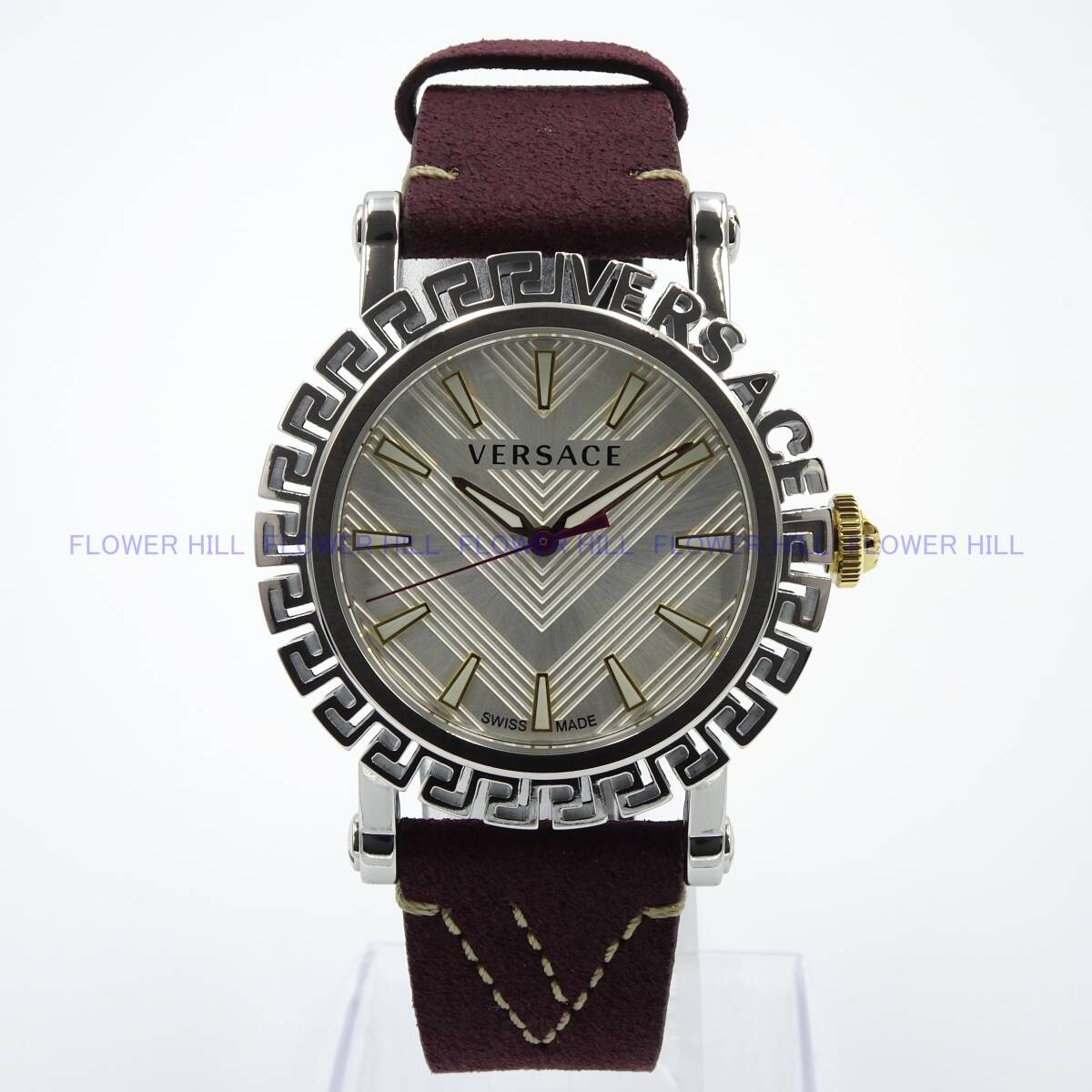 [B1Y] Versace Greca Glam Swiss Quartz Black Leather Watch VE6D00123 [h3x]