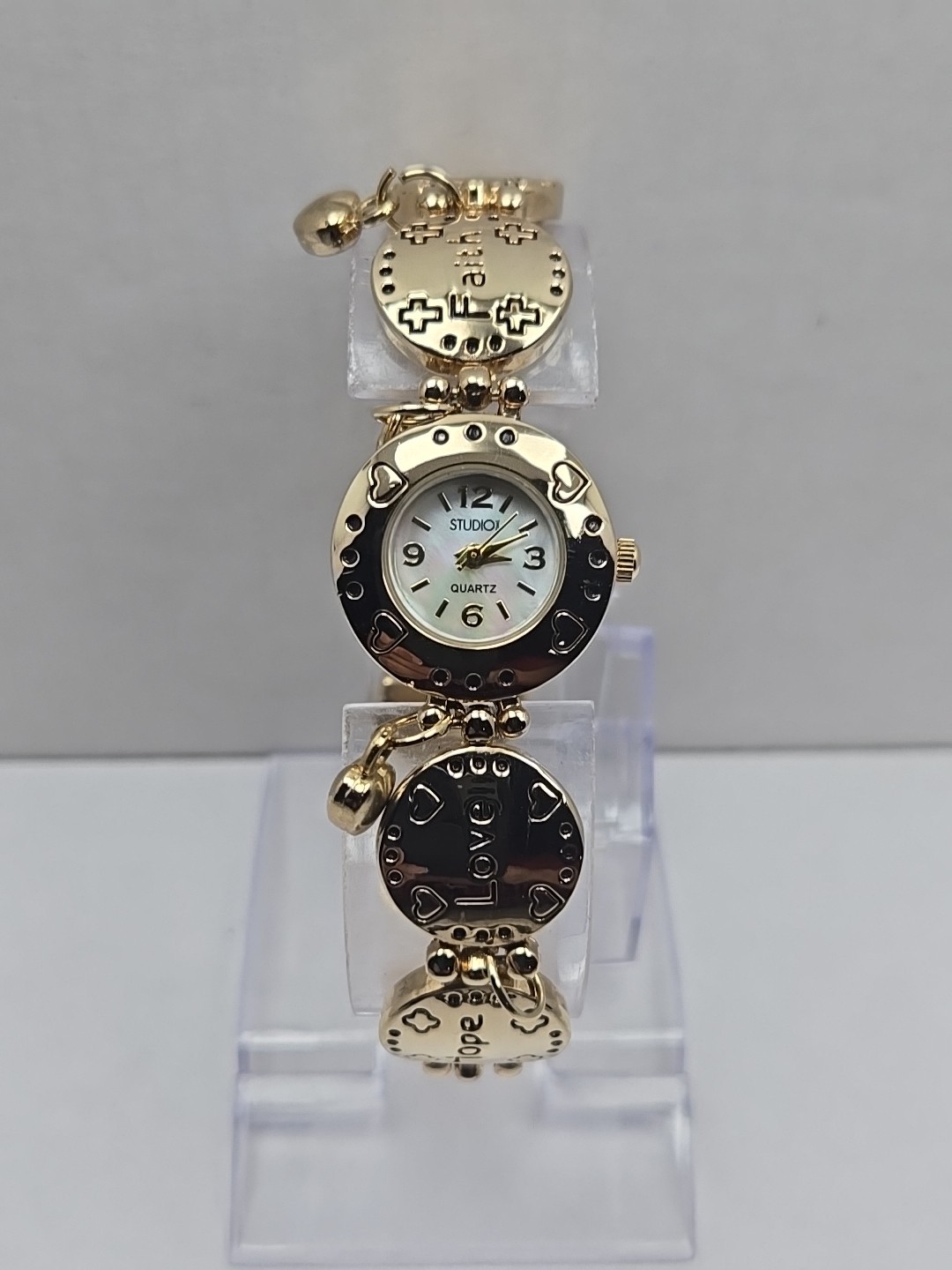 Studio Time Inspirational Watch Women Gold Tone 22mm Christian New Battery