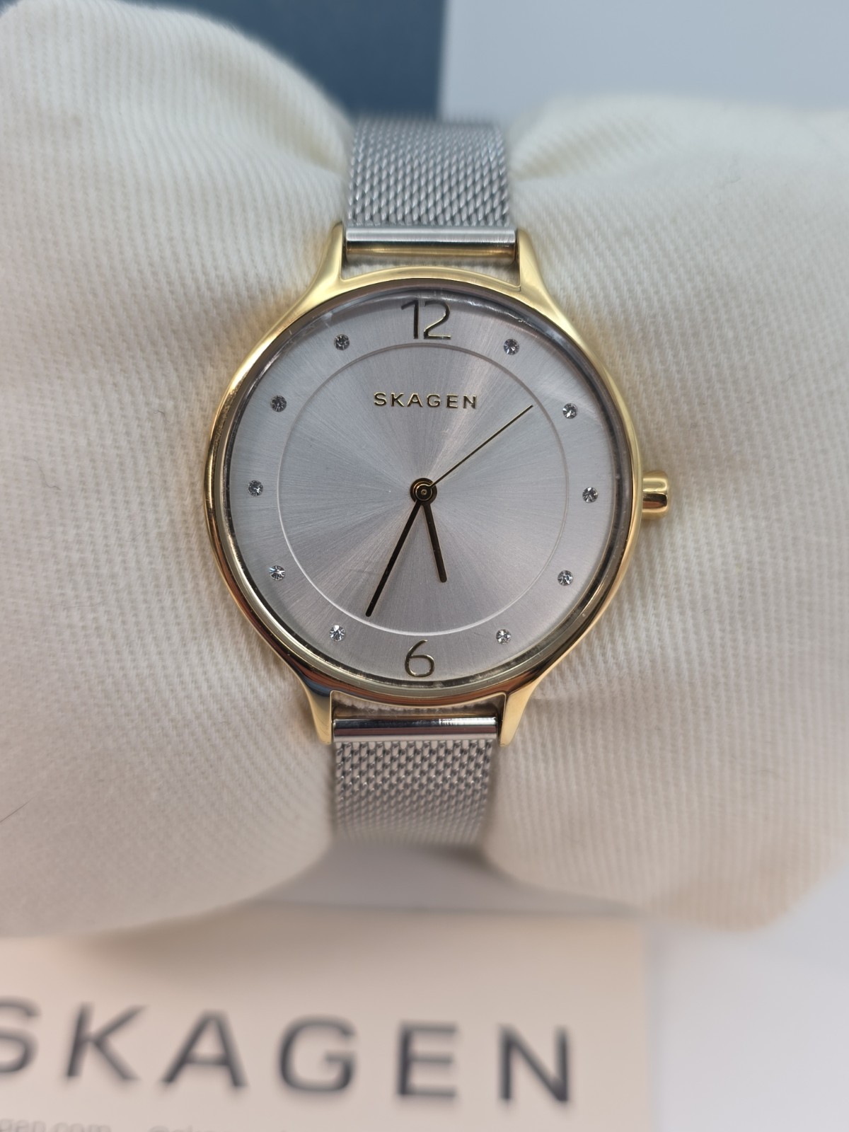 Skagen Anita Lille Gold/Silver Steel Mesh Watch Womens