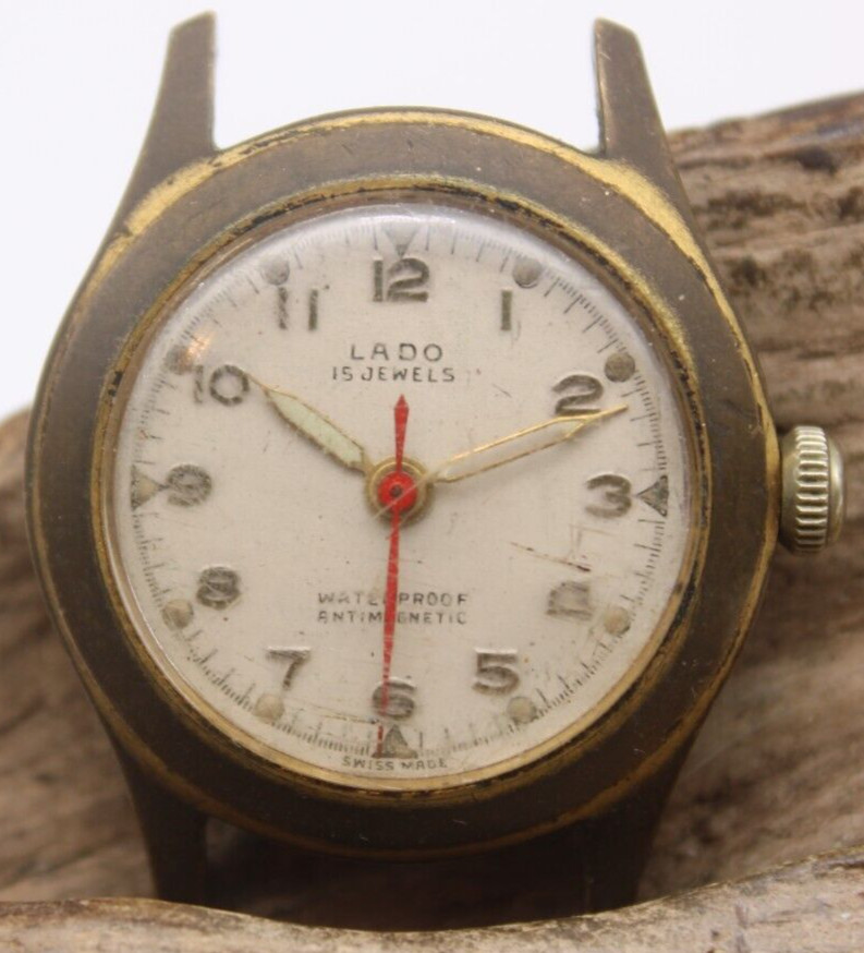 LADO SWISS WRIST WATCH 15j 31.6mm 16.3mm LUG FOR REPAIR (PE2)