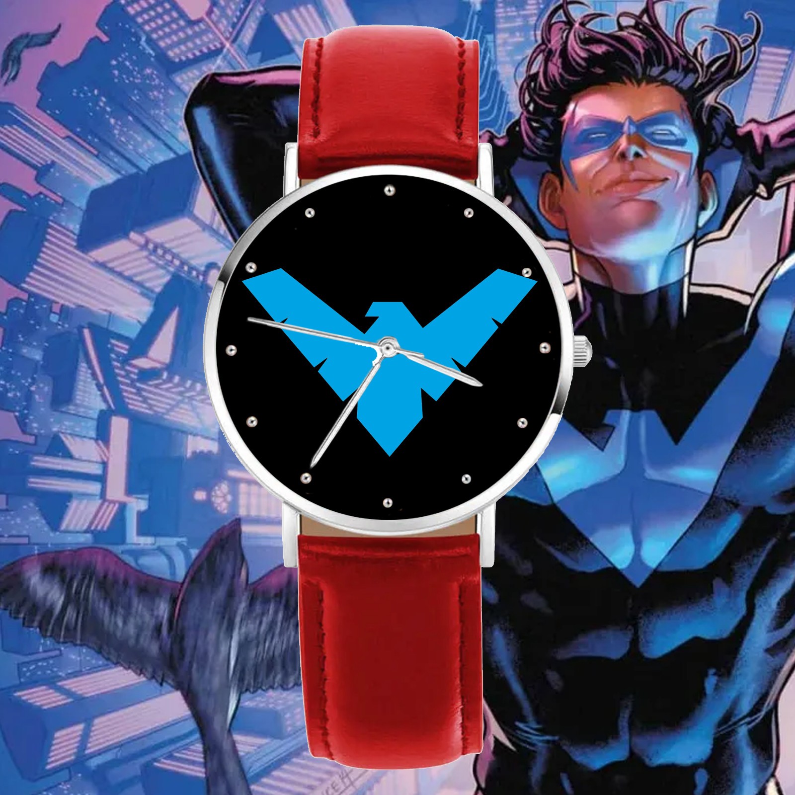 Nightwing DC Comics Engraved Wristwatch