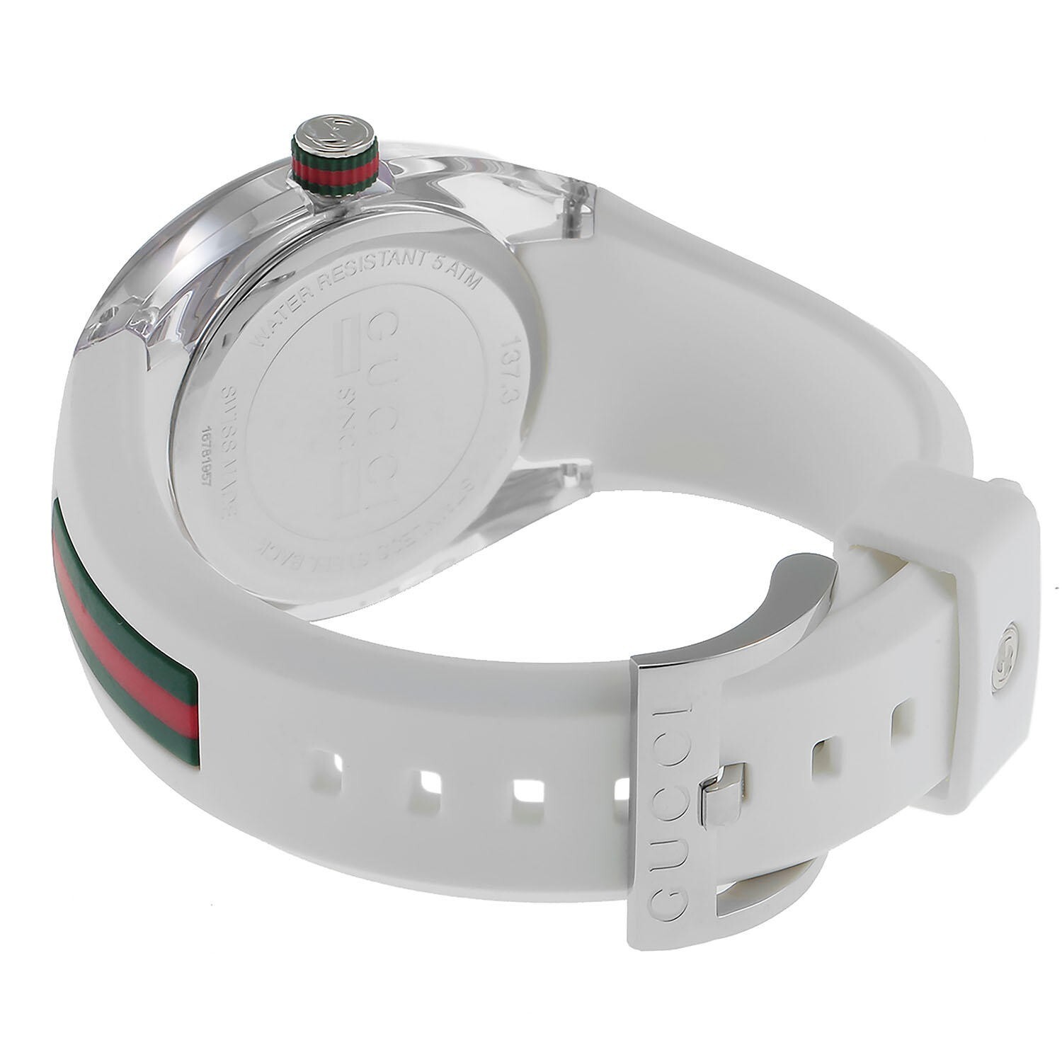 Gucci Women’s Sync L Silver Dial Rubber Strap Watch – YA137302 ($670 MSRP)
