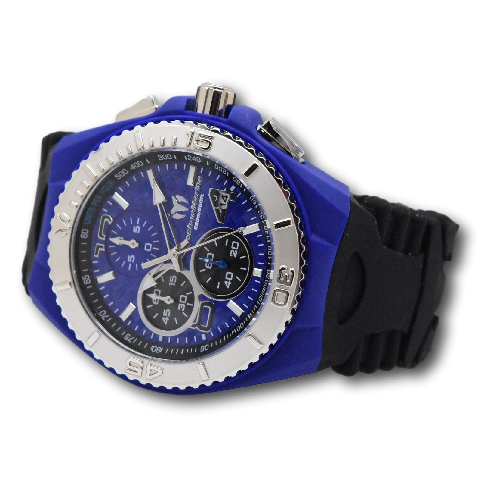 TechnoMarine Cruise JellyFish Men’s 46mm Blue Weave Dial Chrono Watch TM-115114