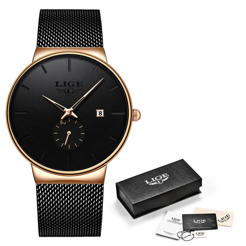 Ultra-thin Men Watch Quartz Date Analog 3ATM Waterproof Man Daily Wristwatch HOT