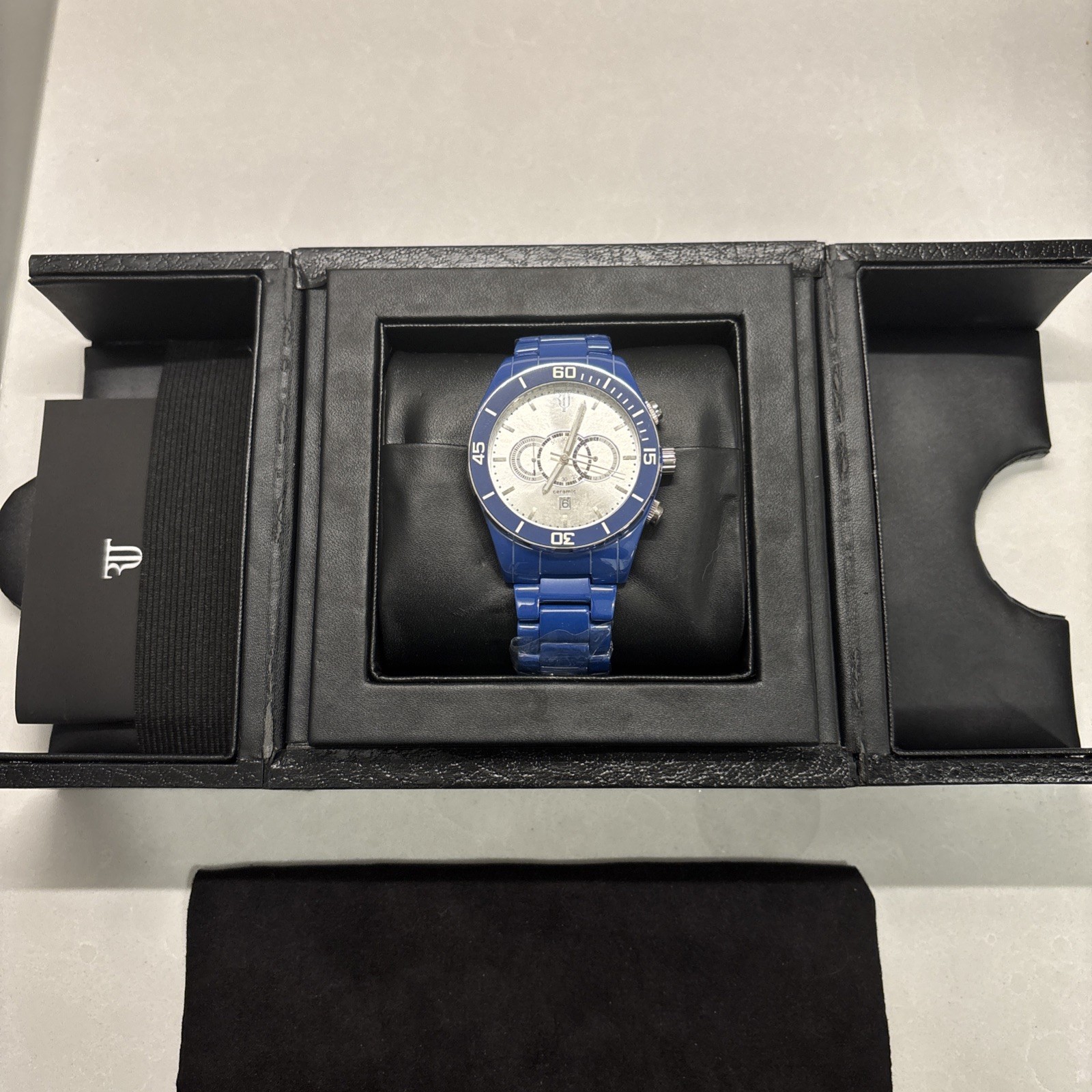 Timepieces by Randy Jackson Swiss Movement Sport Blue Stainless Steel. See Disc
