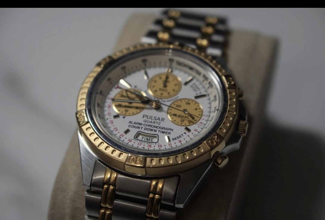UNIQUE Men’s Vintage CHRONOGRAPH Watch PULSAR “Dancing Hands” N944-6A00. Alarm
